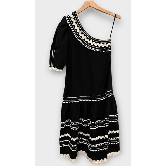 Sea New York Ryleigh Rickrack One-Shoulder Cotton Dress Size XXS - Picture 12 of 13